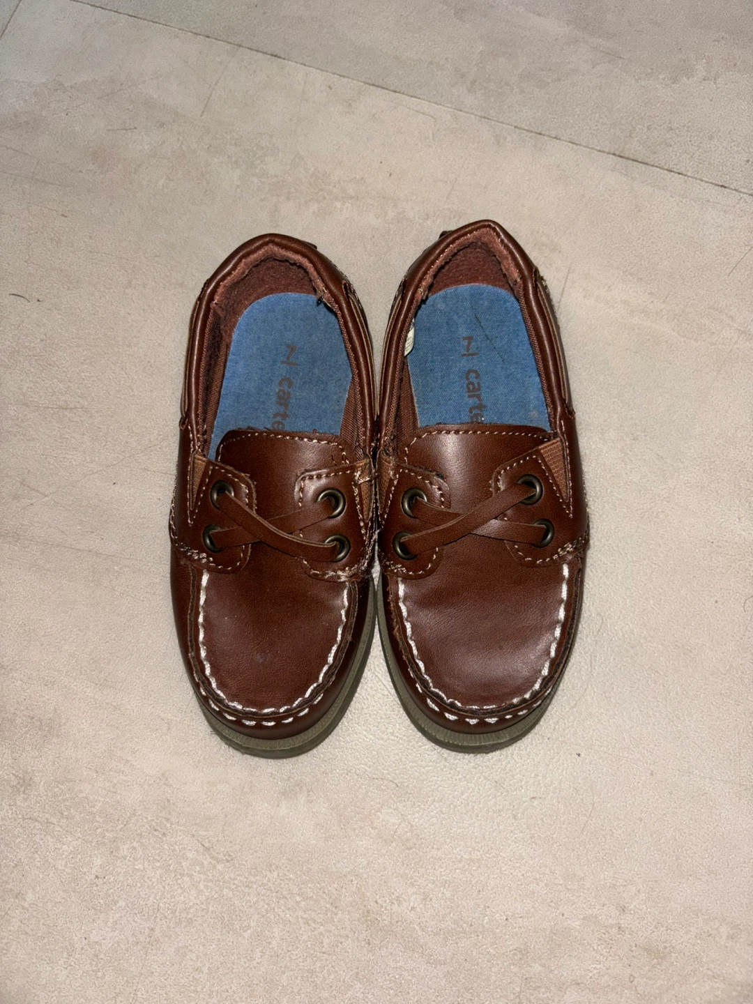 Carter's Brown Leather Boat Shoes - Size 7