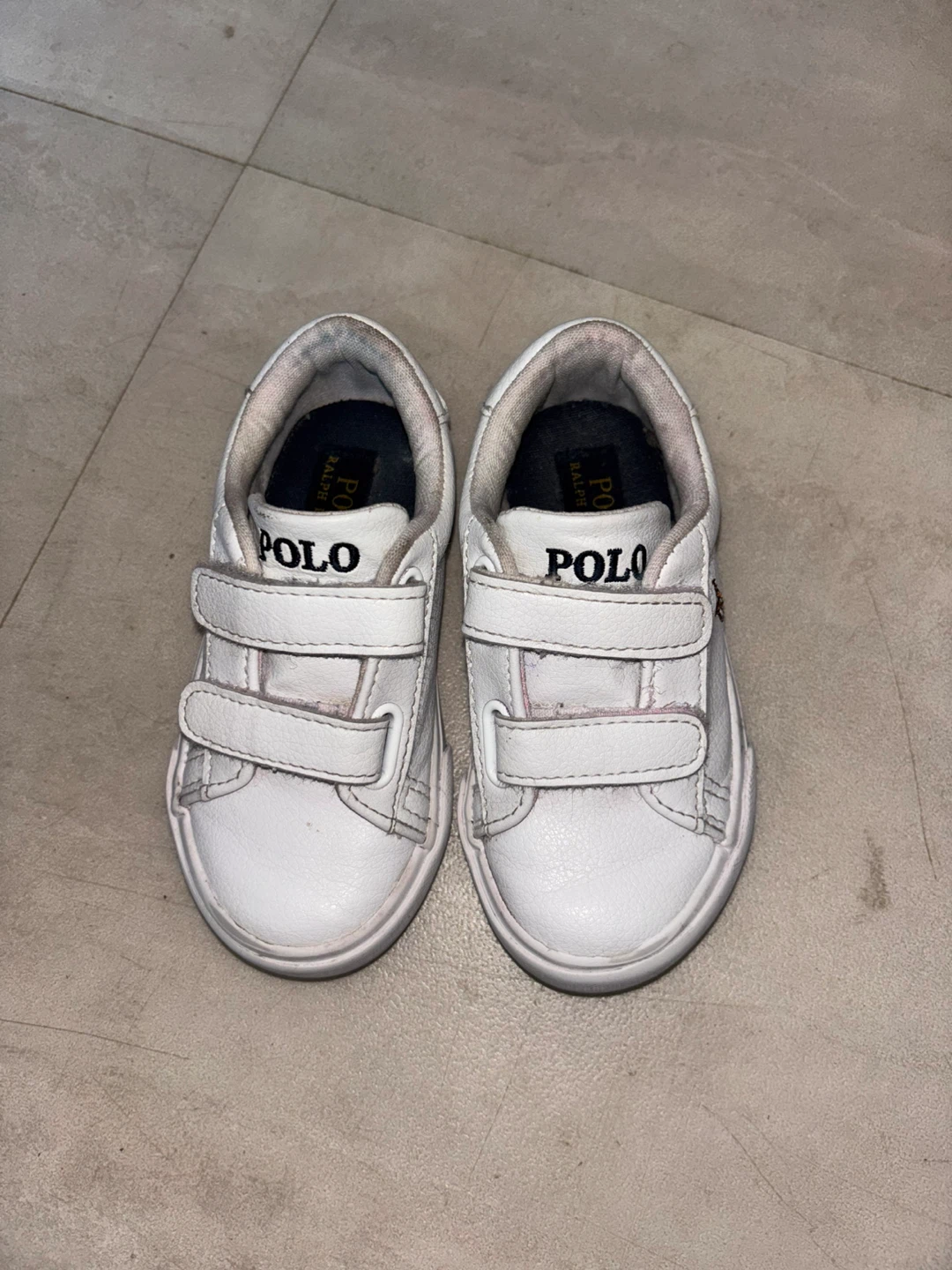 Polo White Leather Sneakers - Size 6 1/2