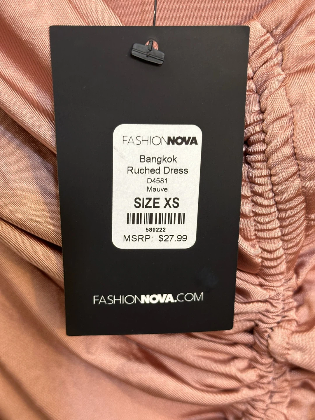 Fashion Nova Bangkok Ruched Dress - Mauve - Size XS - photo 4