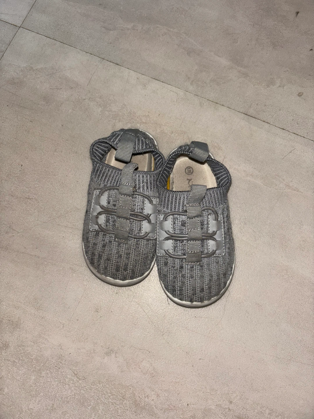 Gray Knit Slip-On Toddler Shoes - Size 4