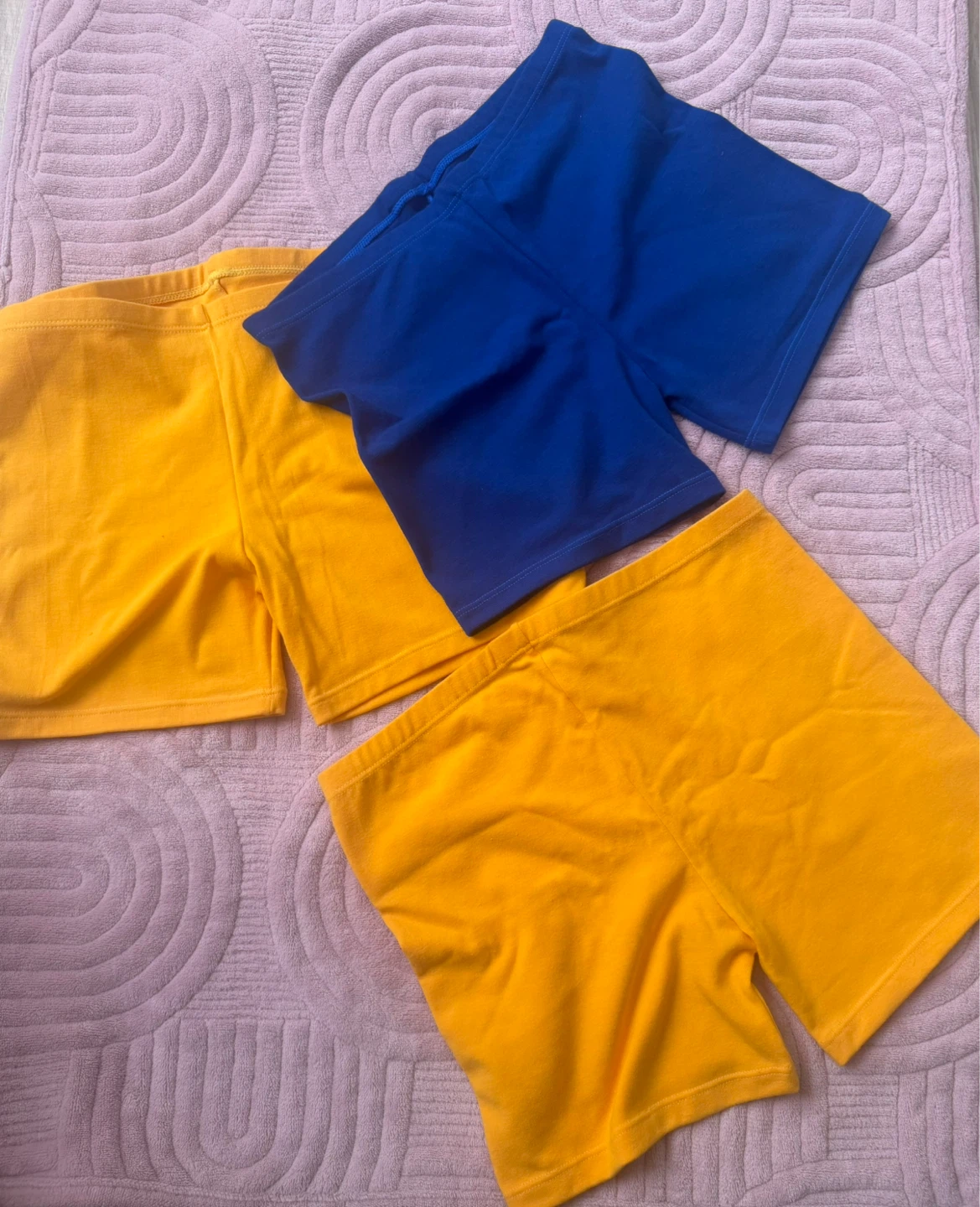 3 Pairs Athletic Shorts - Yellow & Blue