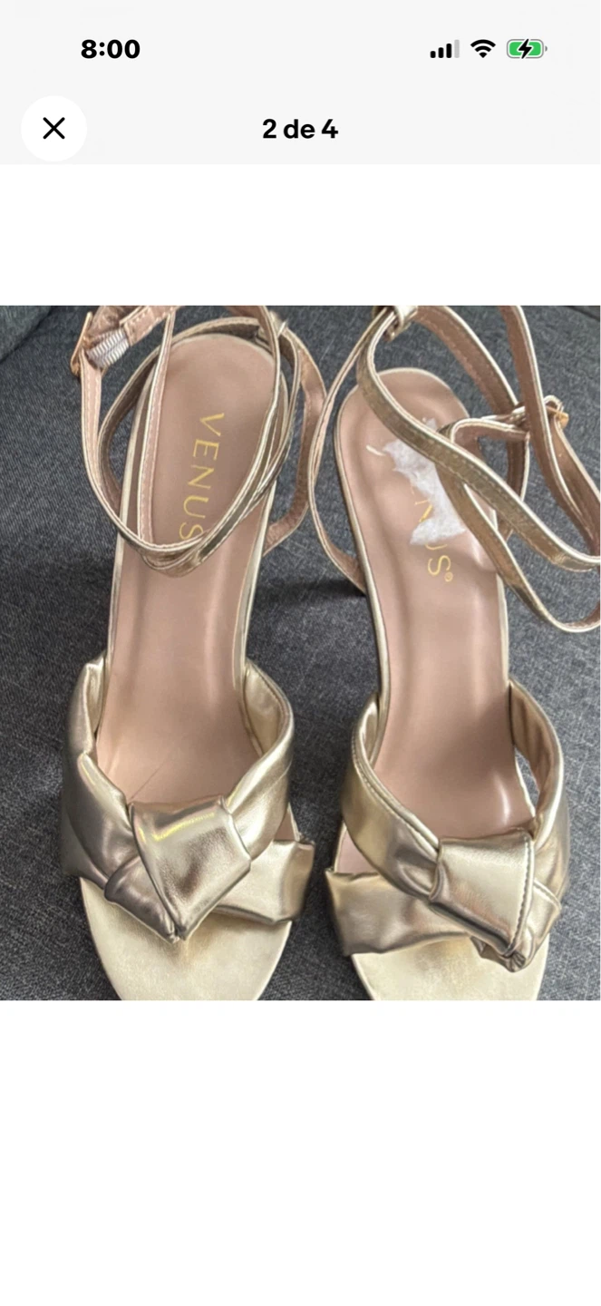 Venus Gold Metallic Bow Heels
