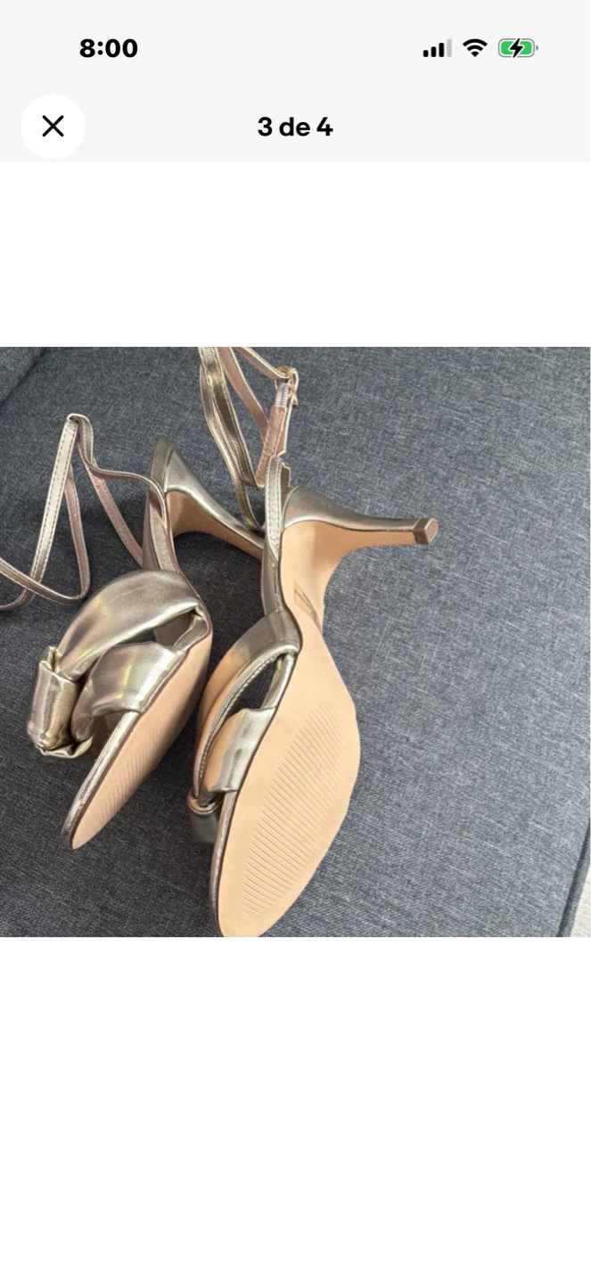 Venus Gold Metallic Bow Heels - photo 2
