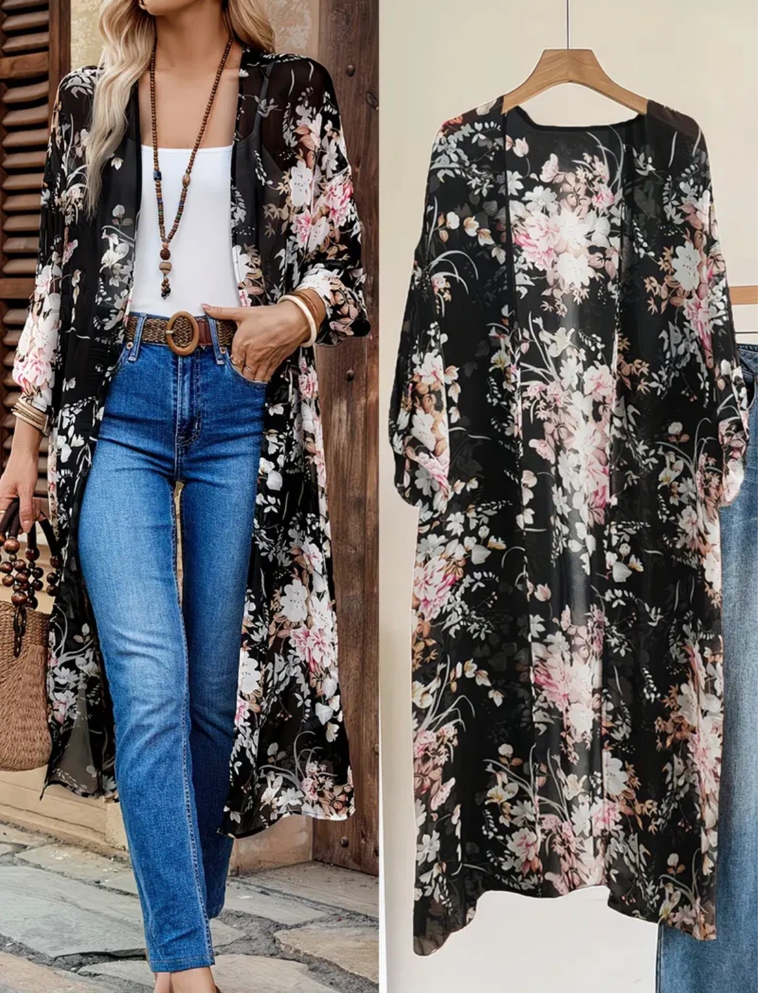 Women's Floral Kimono Cardigan - photo 3