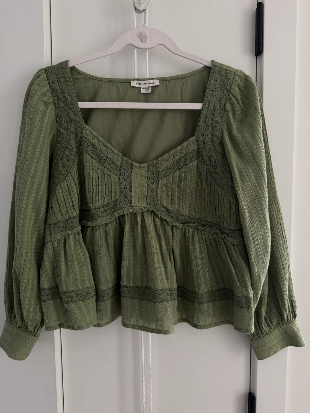 American Eagle Green Peasant Blouse - photo 5