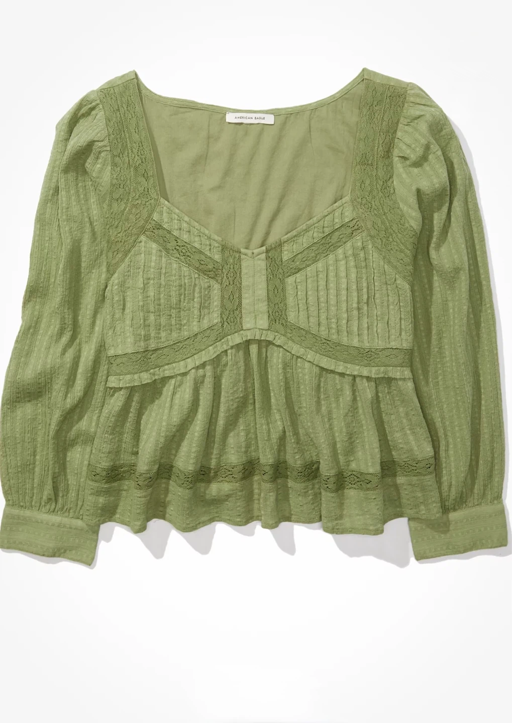 American Eagle Green Peasant Blouse - photo 3