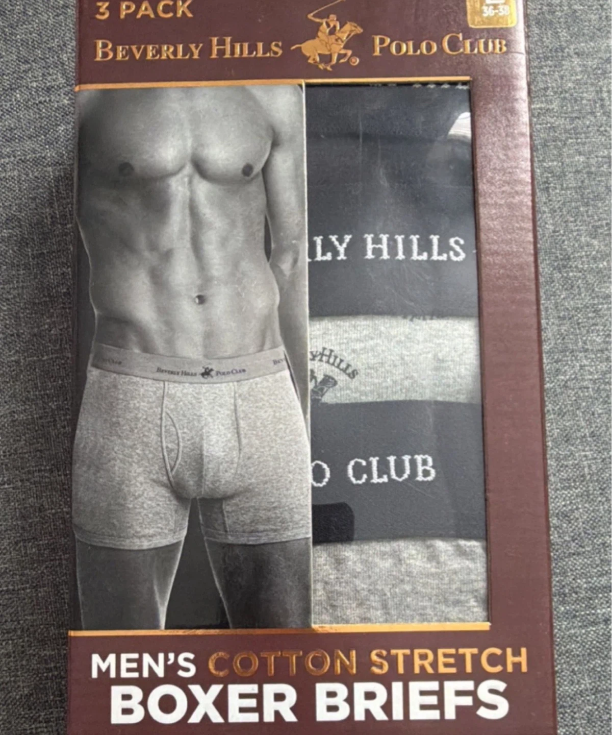 Beverly Hills Polo Club Men's 3 Pack Cotton Stretch Boxer Briefs