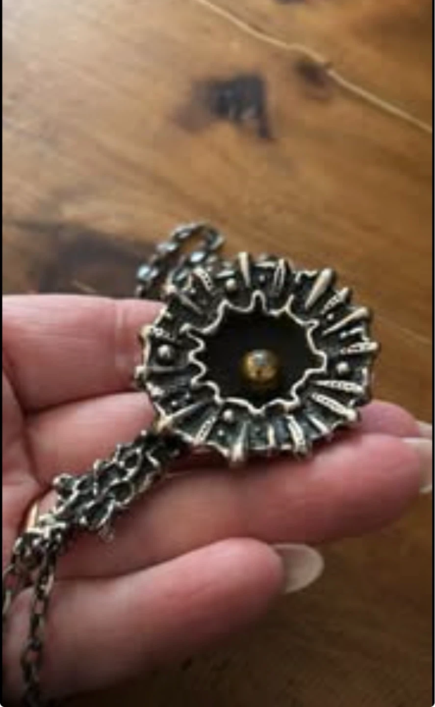 Robert Larin Modernist Brutalist Atomic Pewter/Brass Necklace - photo 2