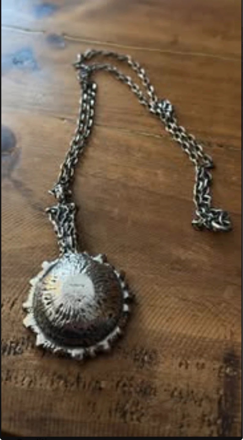 Robert Larin Modernist Brutalist Atomic Pewter/Brass Necklace - photo 4