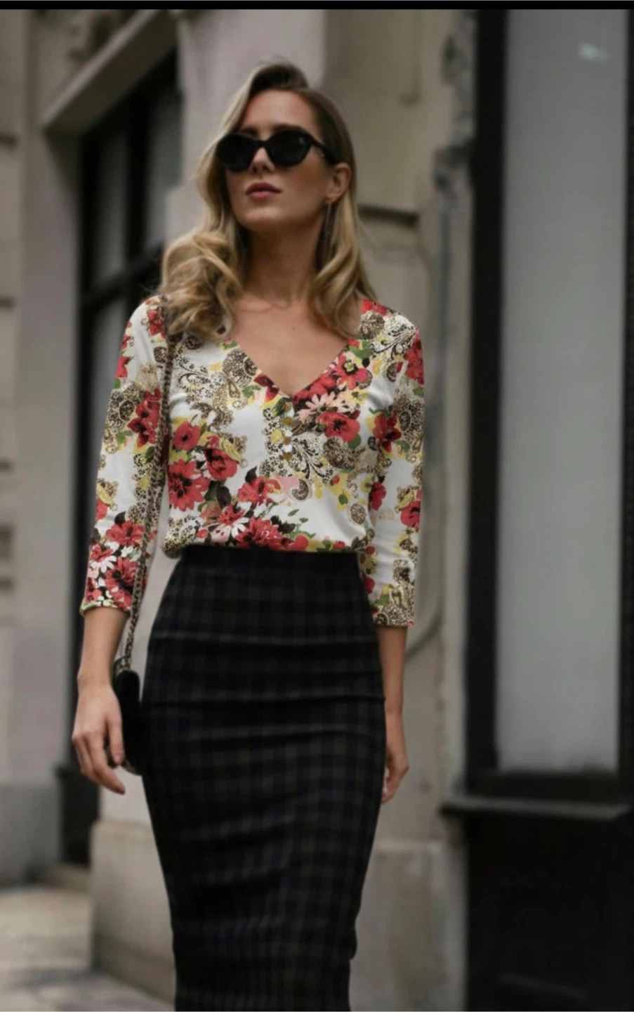 Women's Floral 3/4 Sleeve Top