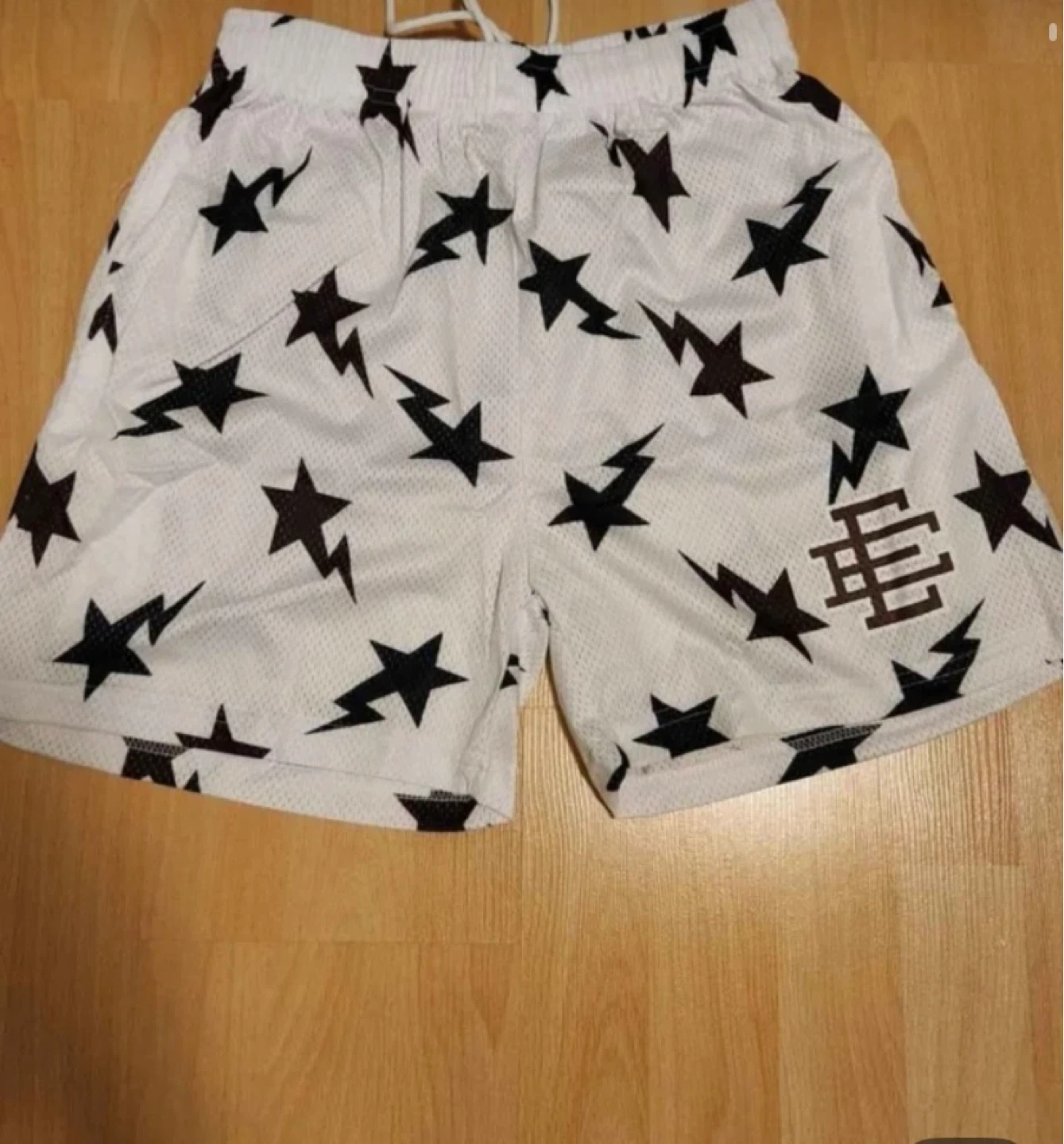 Eric Emanuel EE Star Print Mesh Shorts Size L - Made in New York