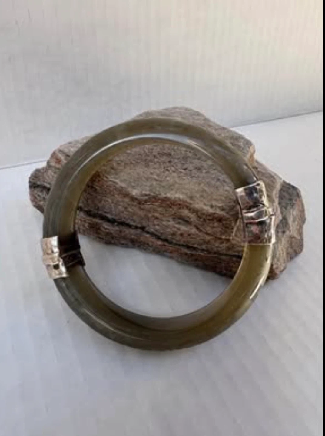 Silpada Sterling Silver Gray Resin Engraved Bangle Bracelet - photo 2