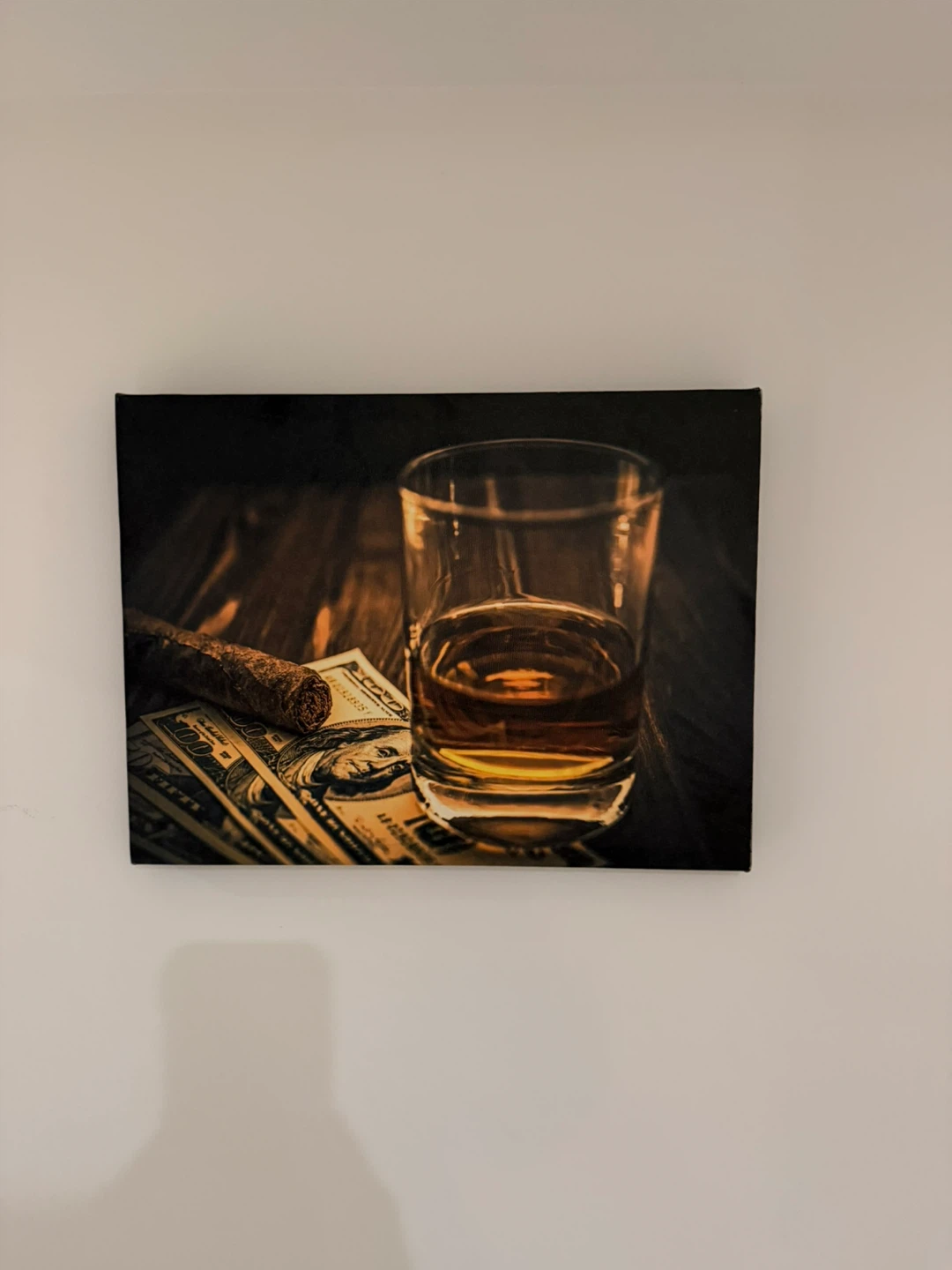 Canvas Print Wall Art Set - Lion 4 Pieces and Whiskey Glass - photo 2
