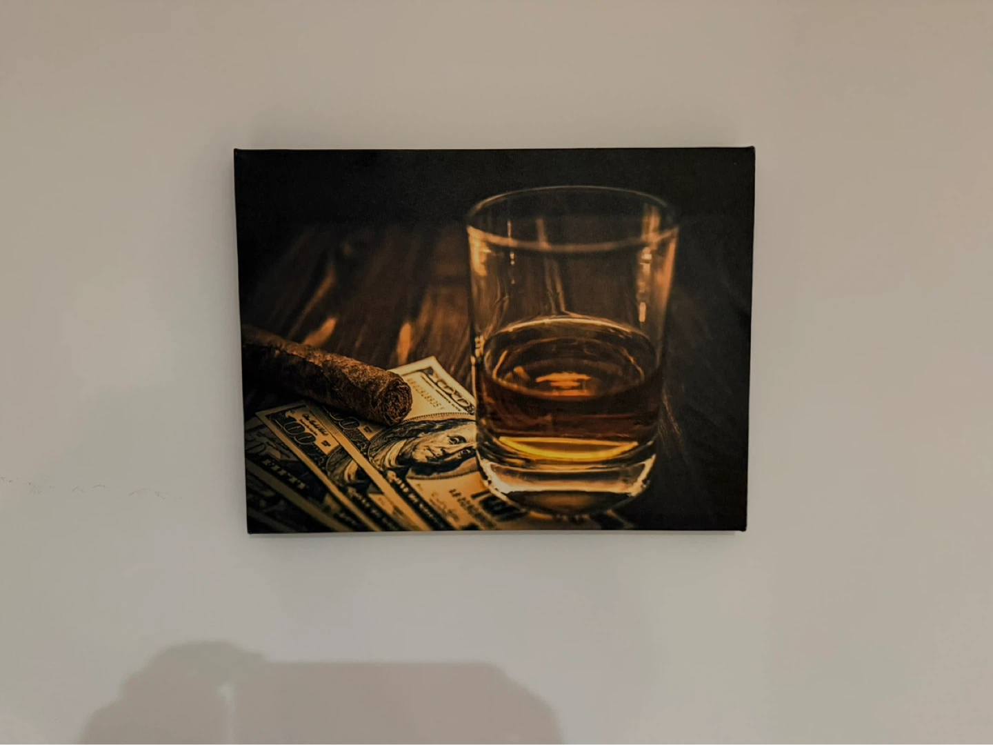 Canvas Print Wall Art Set - Lion 4 Pieces and Whiskey Glass - photo 4