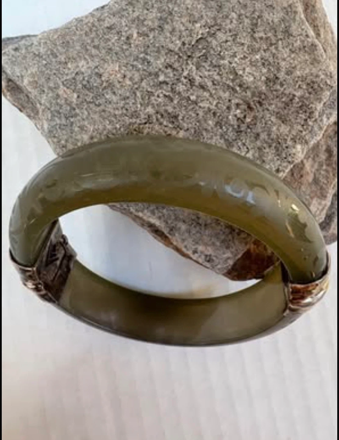 Silpada Sterling Silver Gray Resin Engraved Bangle Bracelet - photo 3