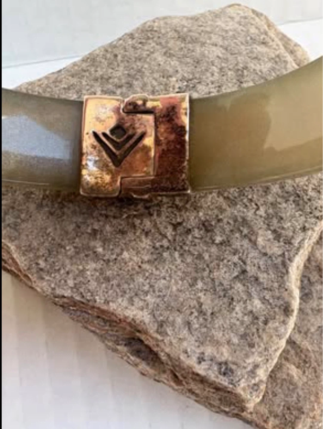 Silpada Sterling Silver Gray Resin Engraved Bangle Bracelet - photo 5