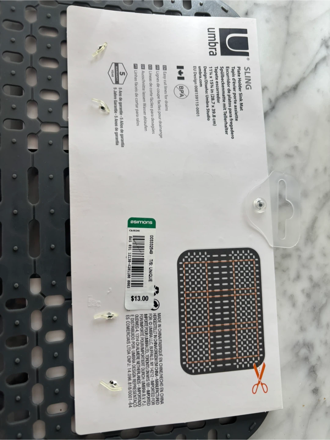 Umbra Sling Sink Mat - photo 2