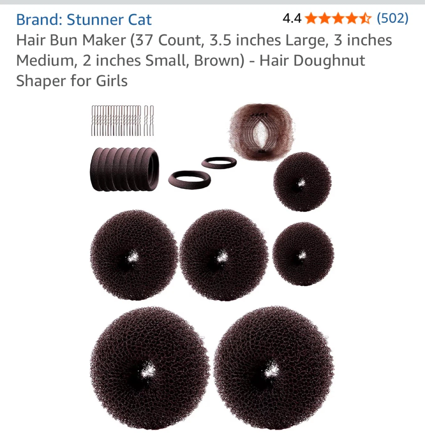 Stunner Cat Hair Bun Maker - 37 Count, Brown