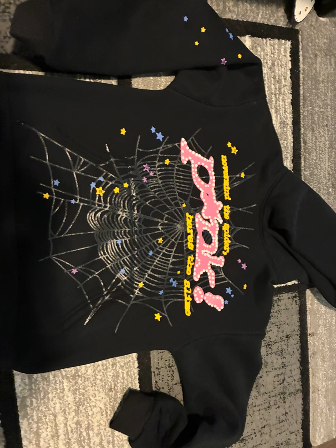 Sp5der Hoodie Black Spider Web Design