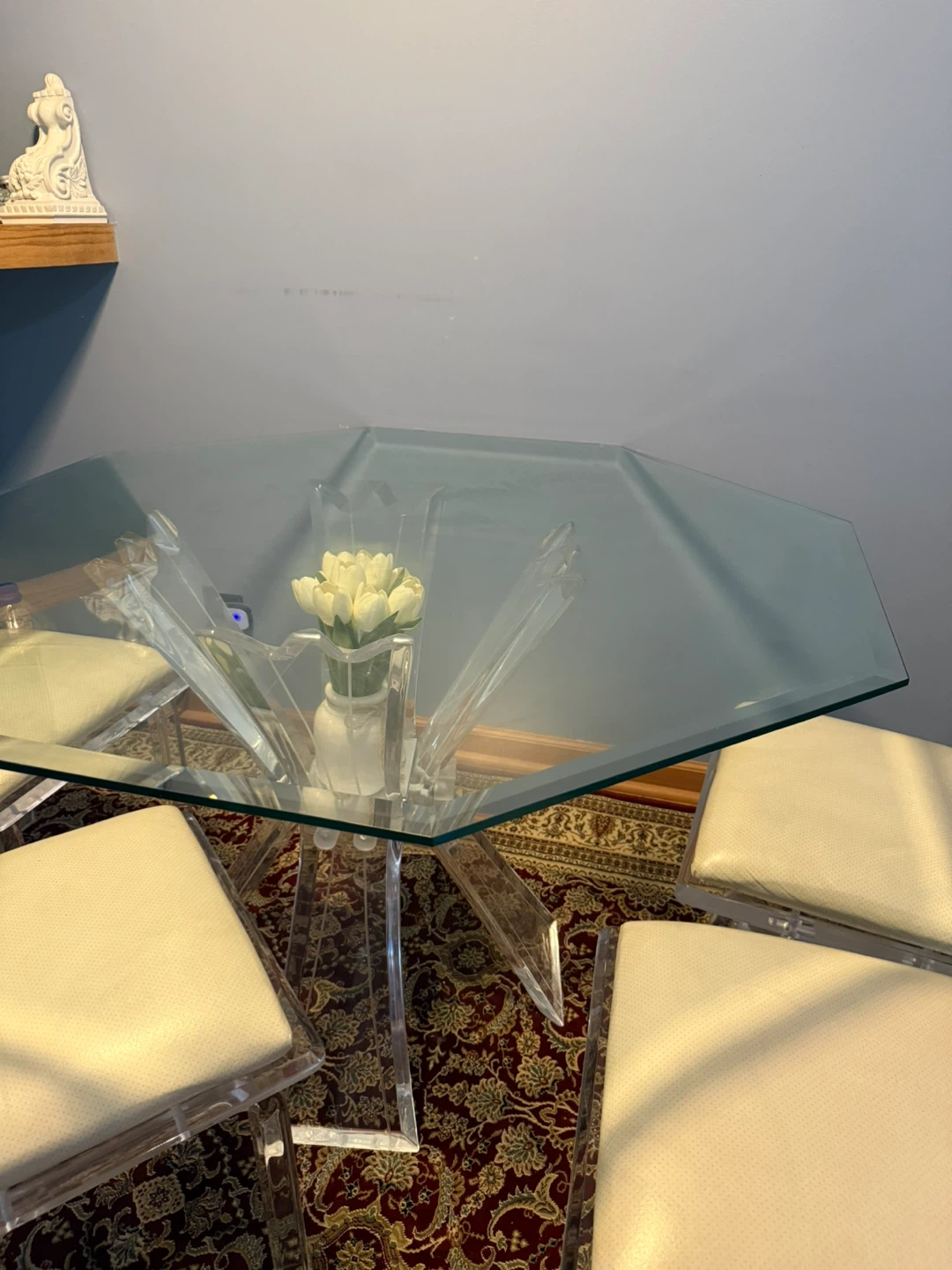 Glass and Acrylic Dining Table with 4 Chairs - photo 2