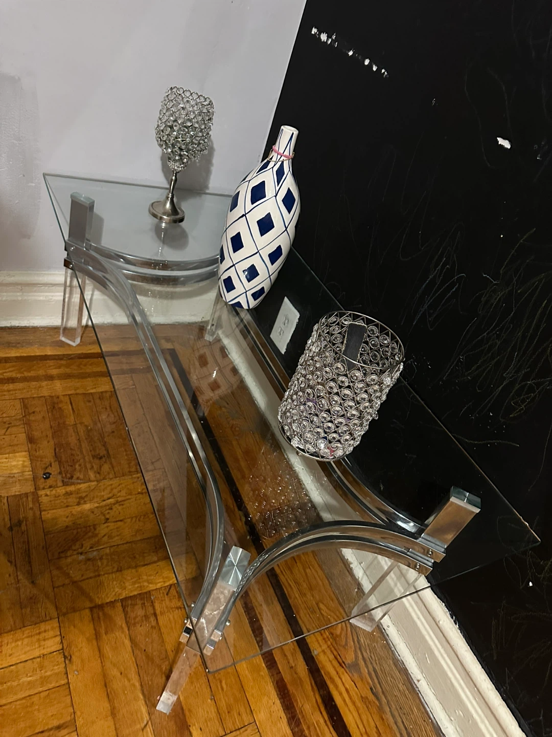 Glass and Chrome Coffee Table NO INCLUYE LOS JARROS - photo 4
