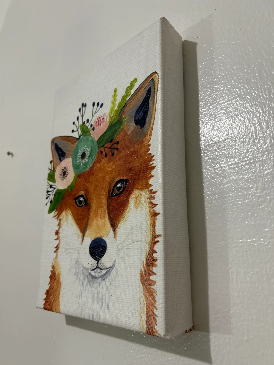 8x12 Fox with Flowers Canvas Print - photo 5