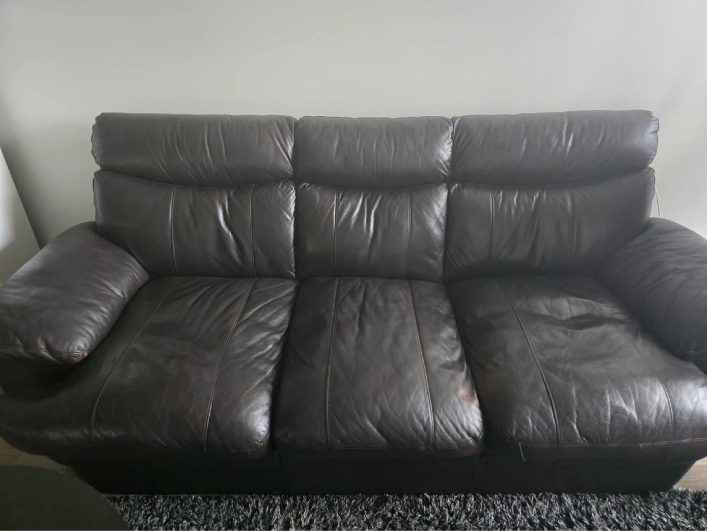 Dark Brown Leather Sofa