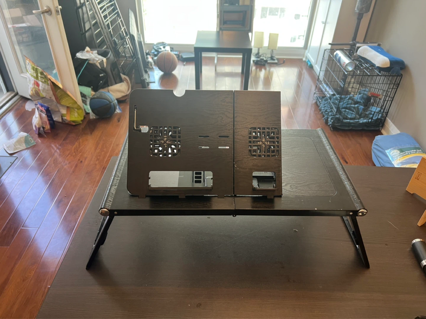 Black Folding Laptop Bed Tray Table with Vents - photo 3