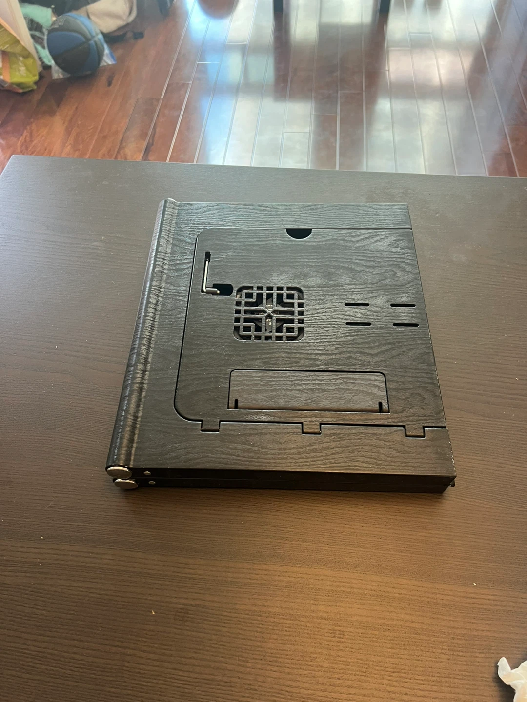 Black Folding Laptop Bed Tray Table with Vents