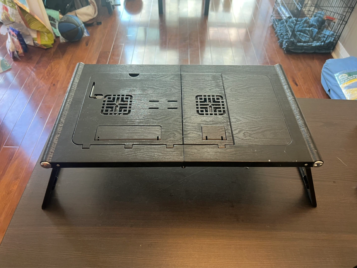 Black Folding Laptop Bed Tray Table with Vents - photo 2