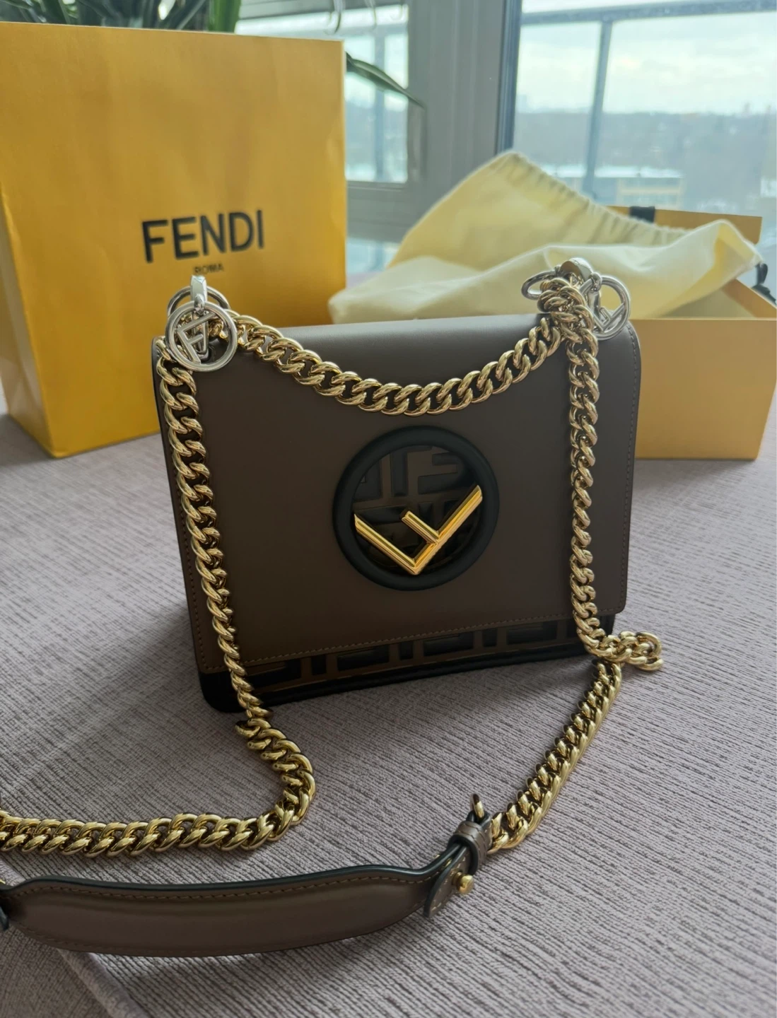 Fendi Brown Leather Shoulder Bag