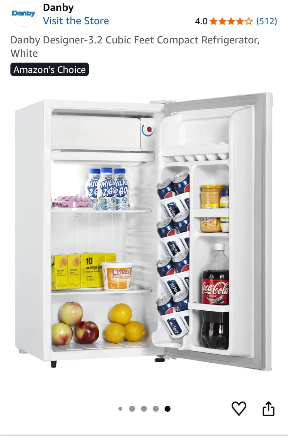 Fridge Danby Designer 3.2 Cu Ft Compact Refrigerator - White
