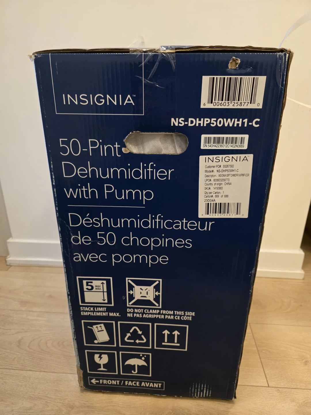 Insignia 50-Pint Dehumidifier with Pump - photo 2