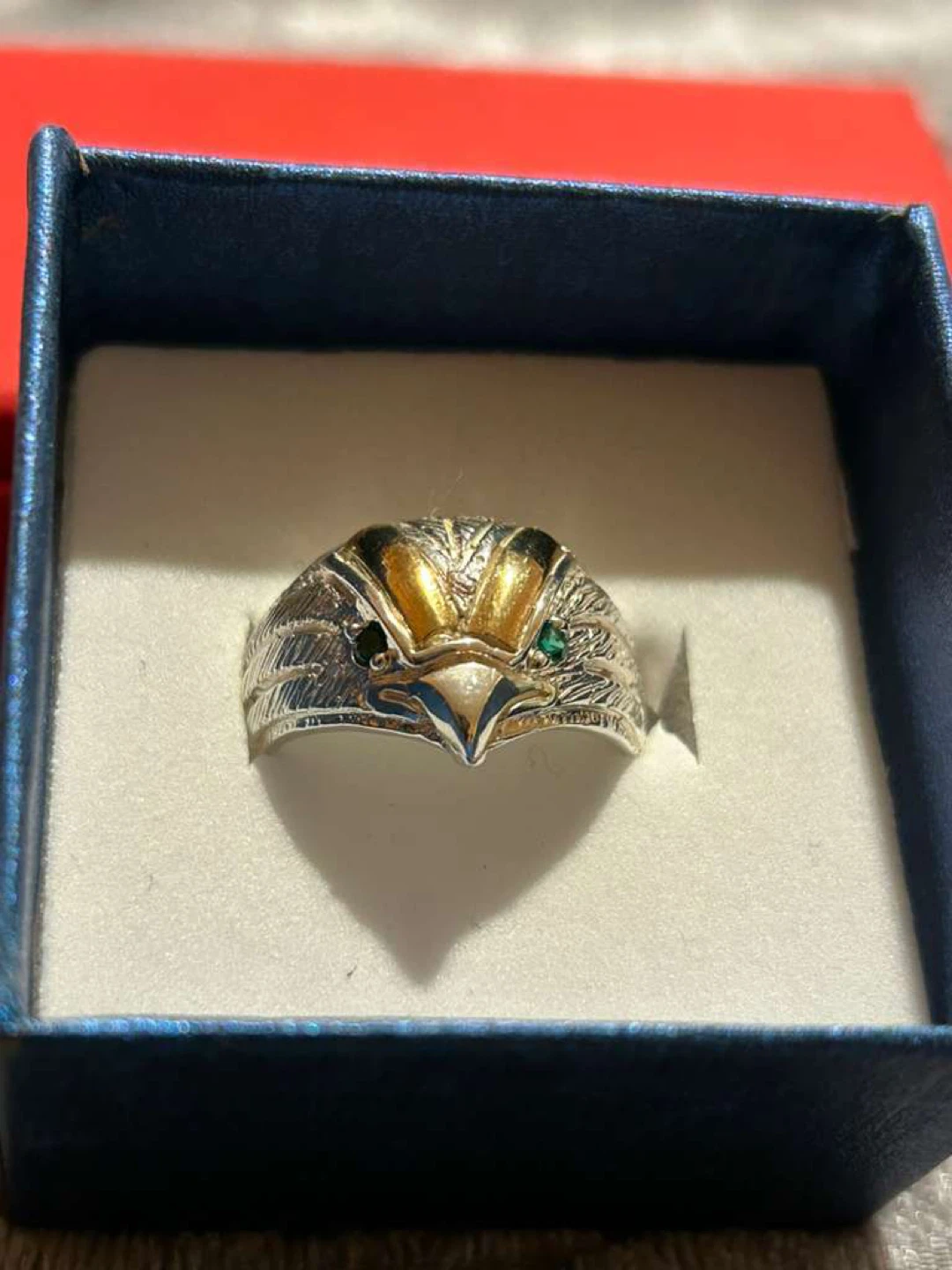 Anillos de plata con oro y esmeralda natural colombiana