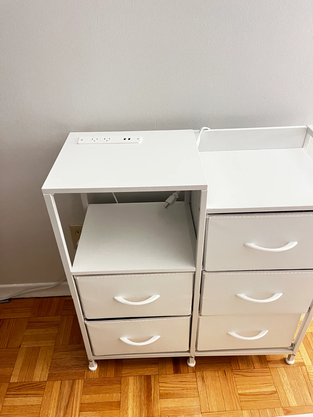 White 6-Drawer Storage Chest with Integrated Power Strip - photo 2