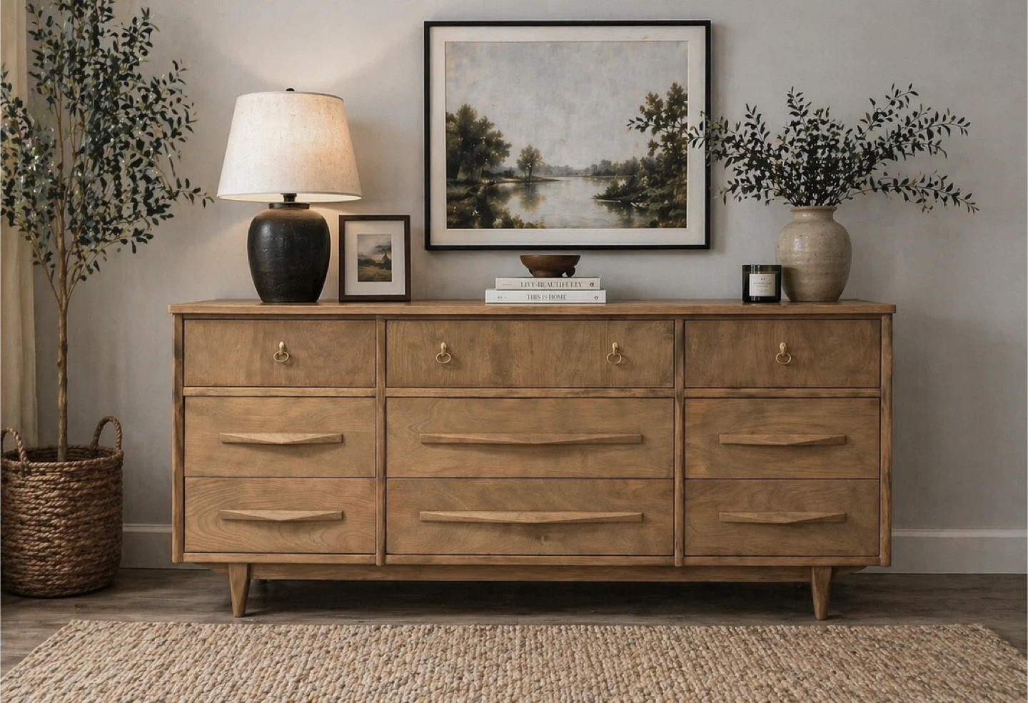 ✨Warm Wood Mid Century Dresser – Clean Lines & Timeless Style✨