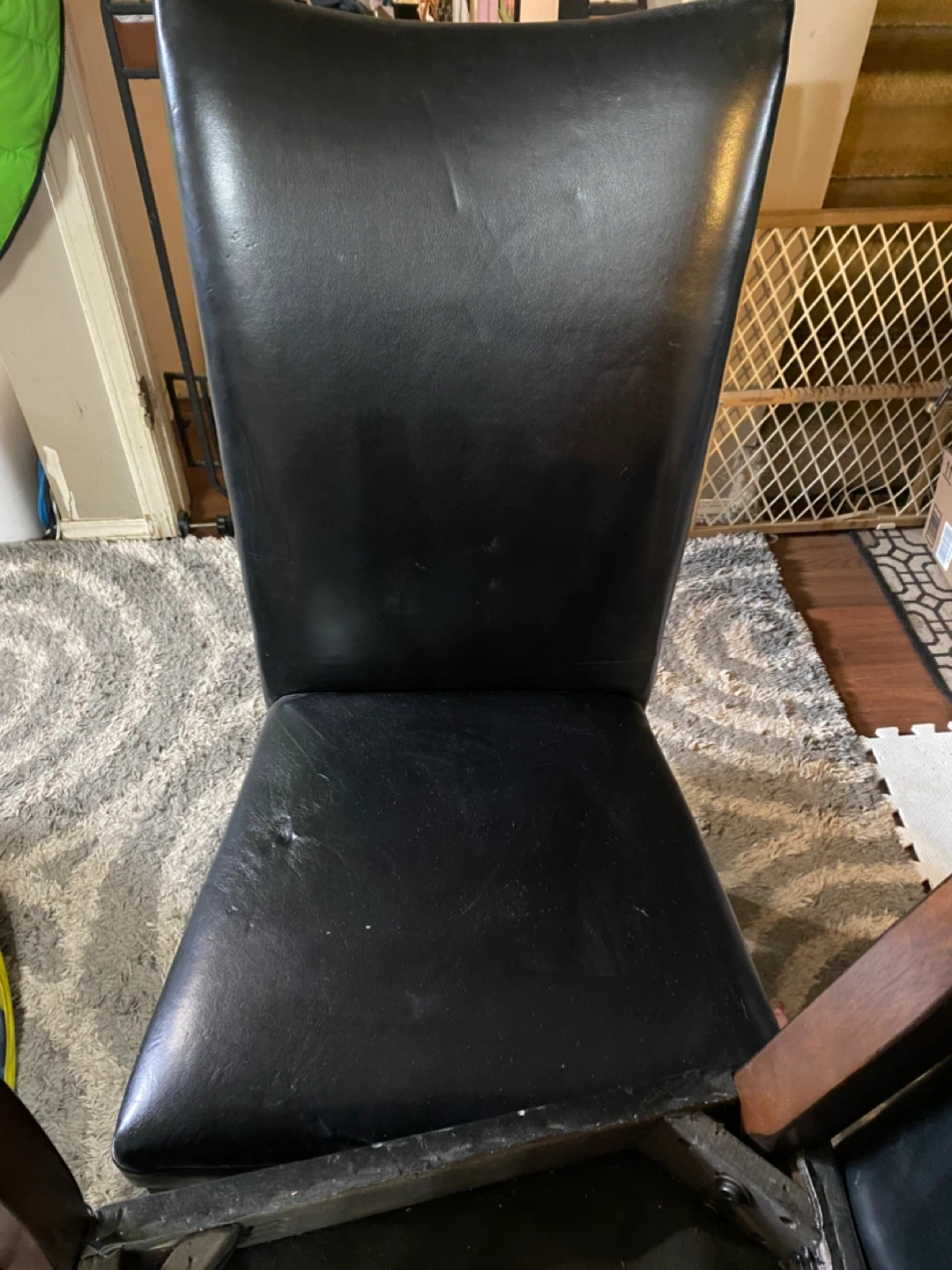 Black Faux Leather Dining Chair