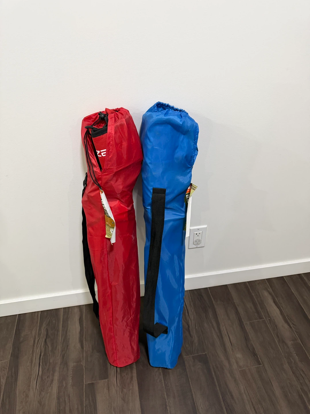 Moving sale- Set of 2 Folding Camp Chairs (Red & Blue)