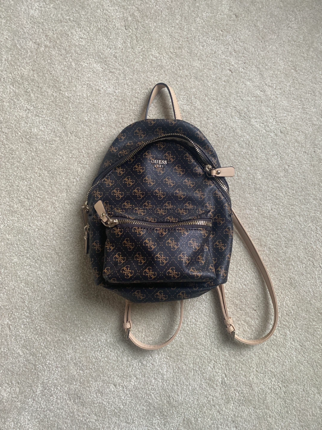 Guess Mini Backpack - Brown Monogram