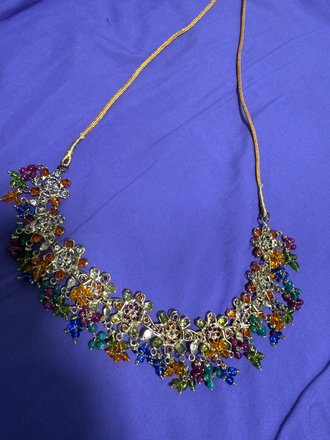 Multi-coloured Necklace Set with Earrings - photo 4
