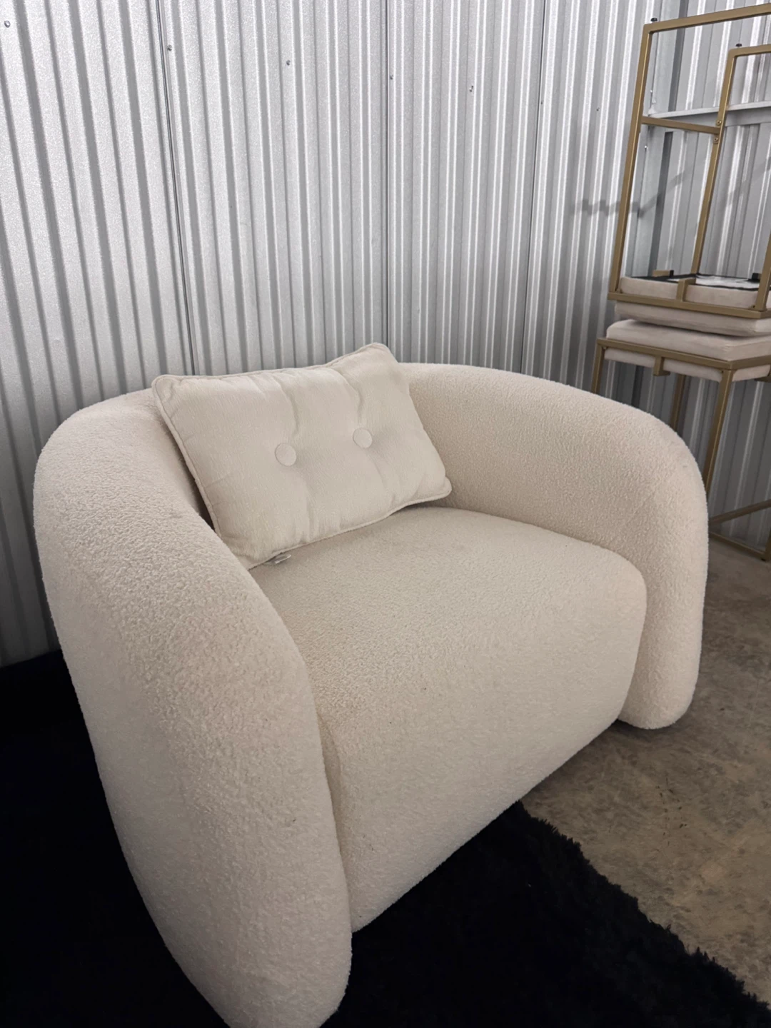 Cream Boucle Armchair - photo 5