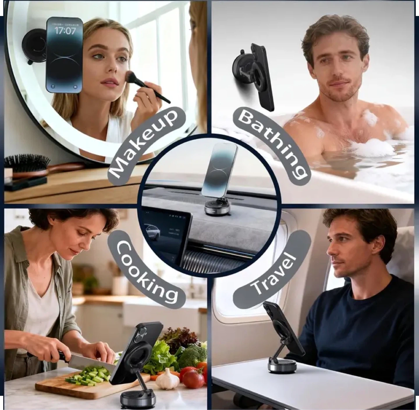 Magnetic Vacuum Suction Phone Mount – 360° Foldable Stand - photo 4
