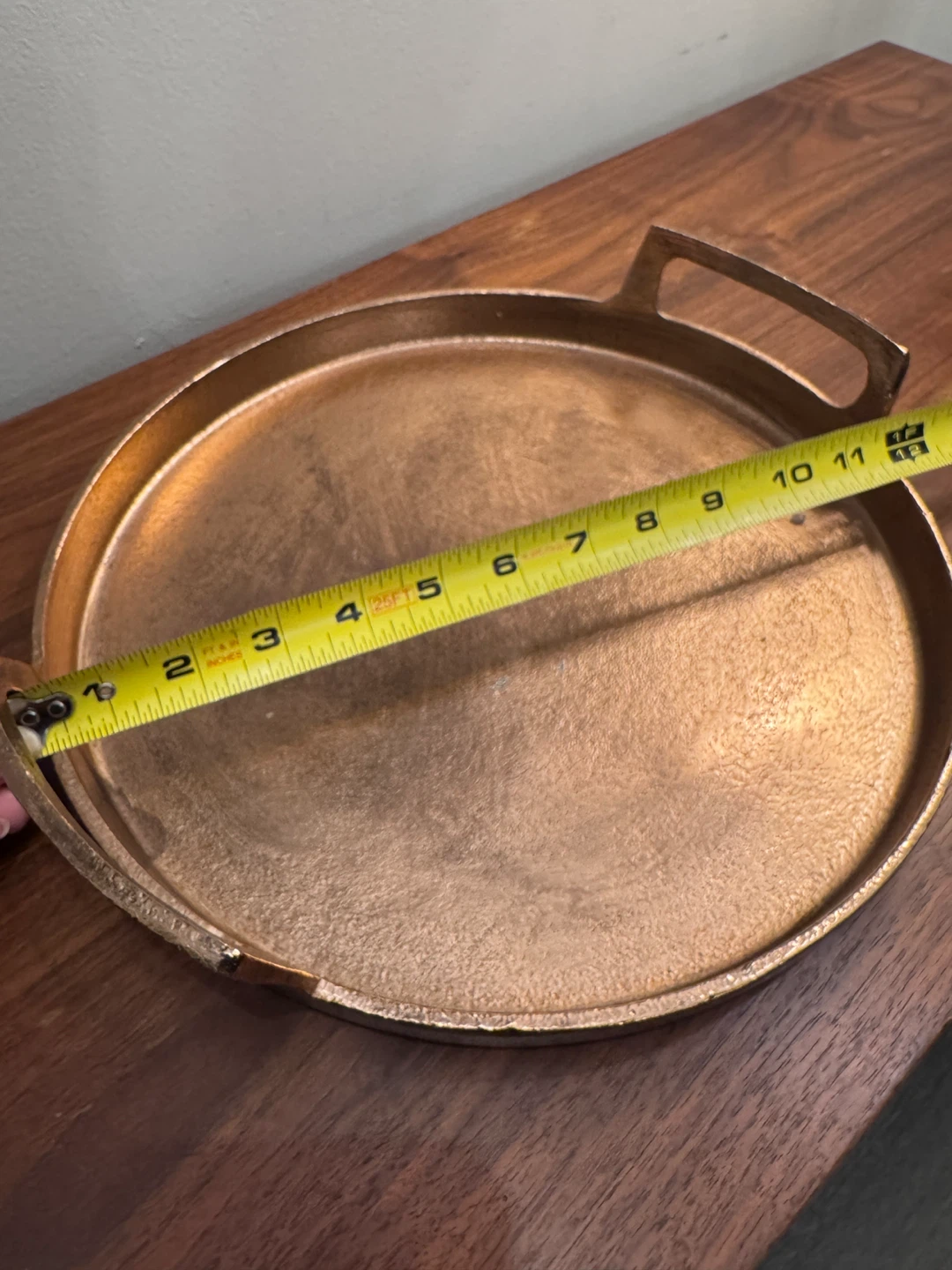 Bronze Round Serving Tray with Handles - photo 3