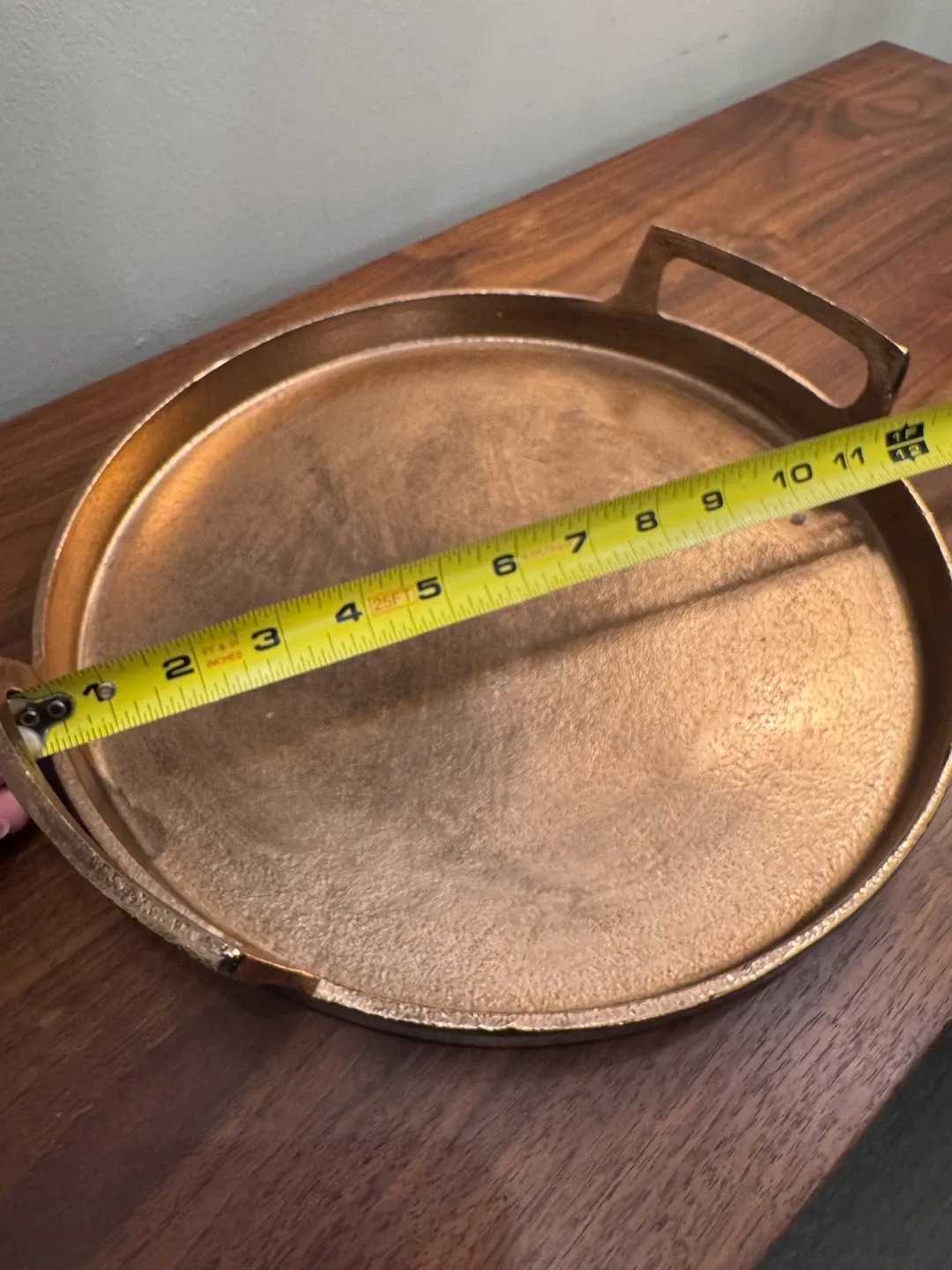 Bronze Round Serving Tray with Handles - photo 3