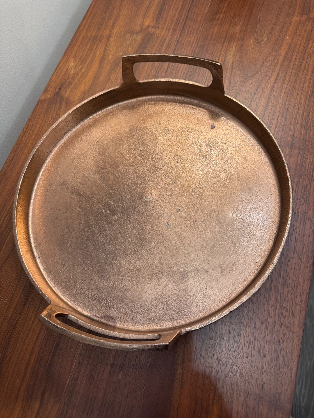 Bronze Round Serving Tray with Handles - photo 2