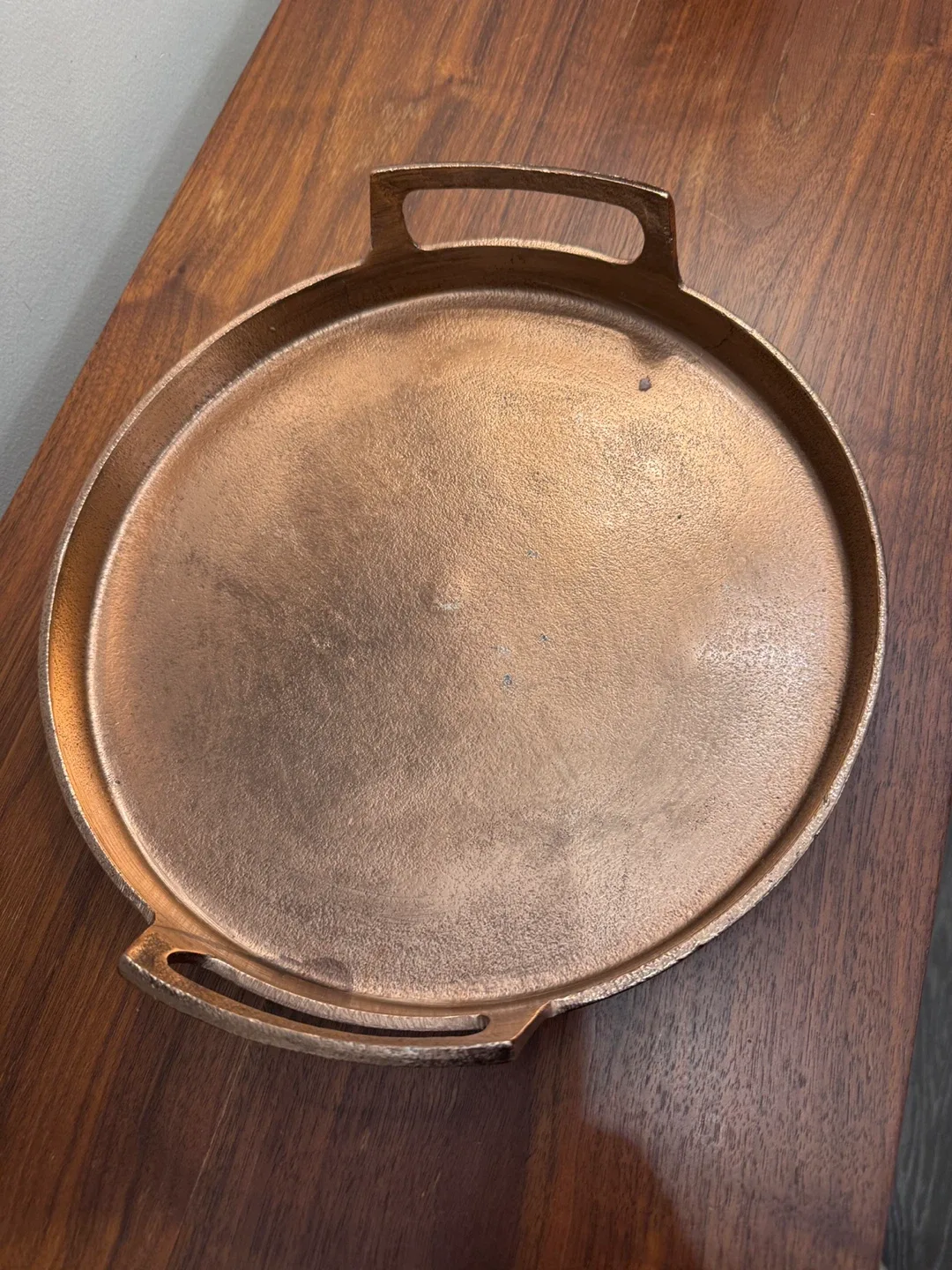 Bronze Round Serving Tray with Handles - photo 2