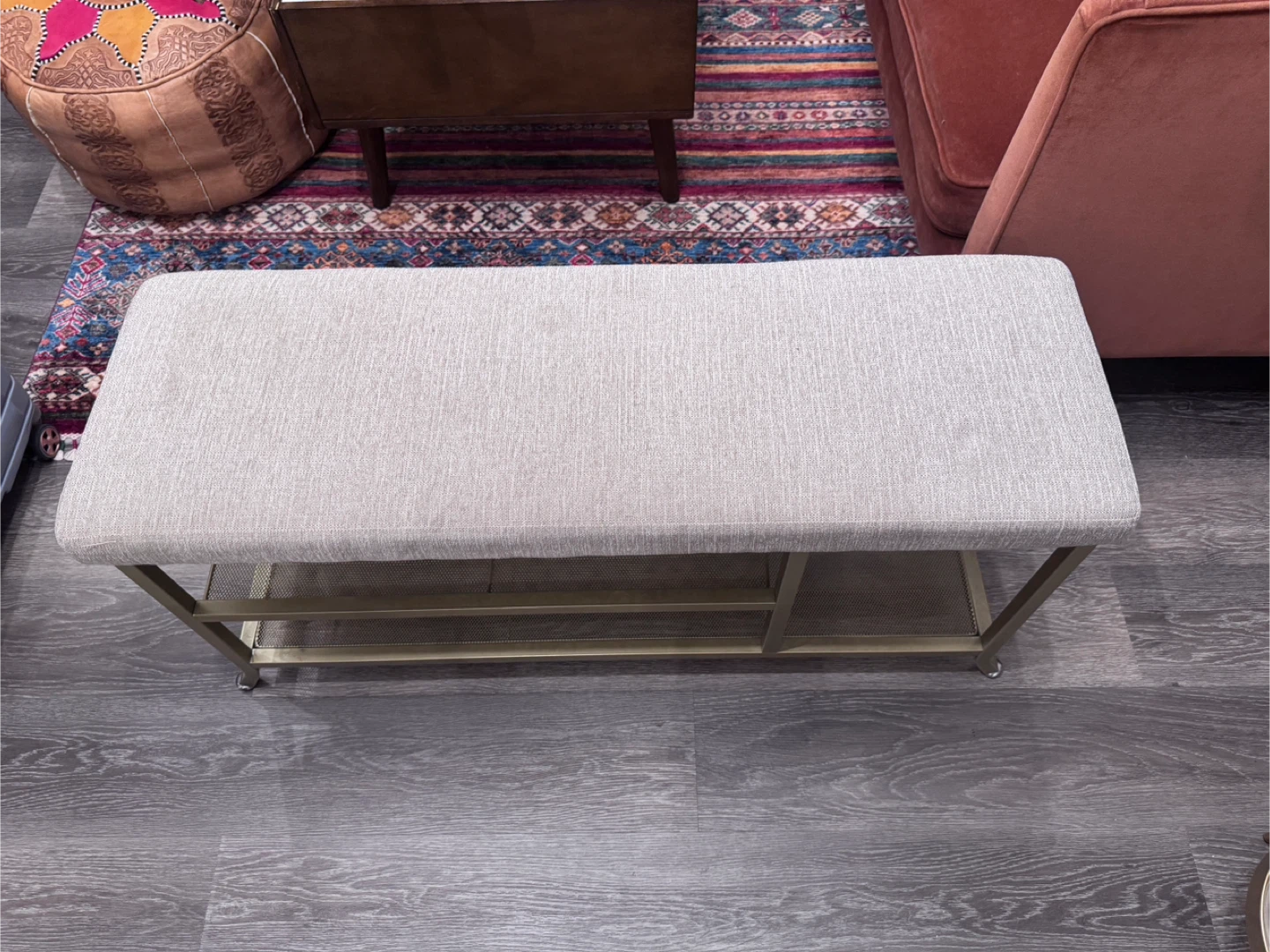 Storage Bench with Two Shelves - photo 2