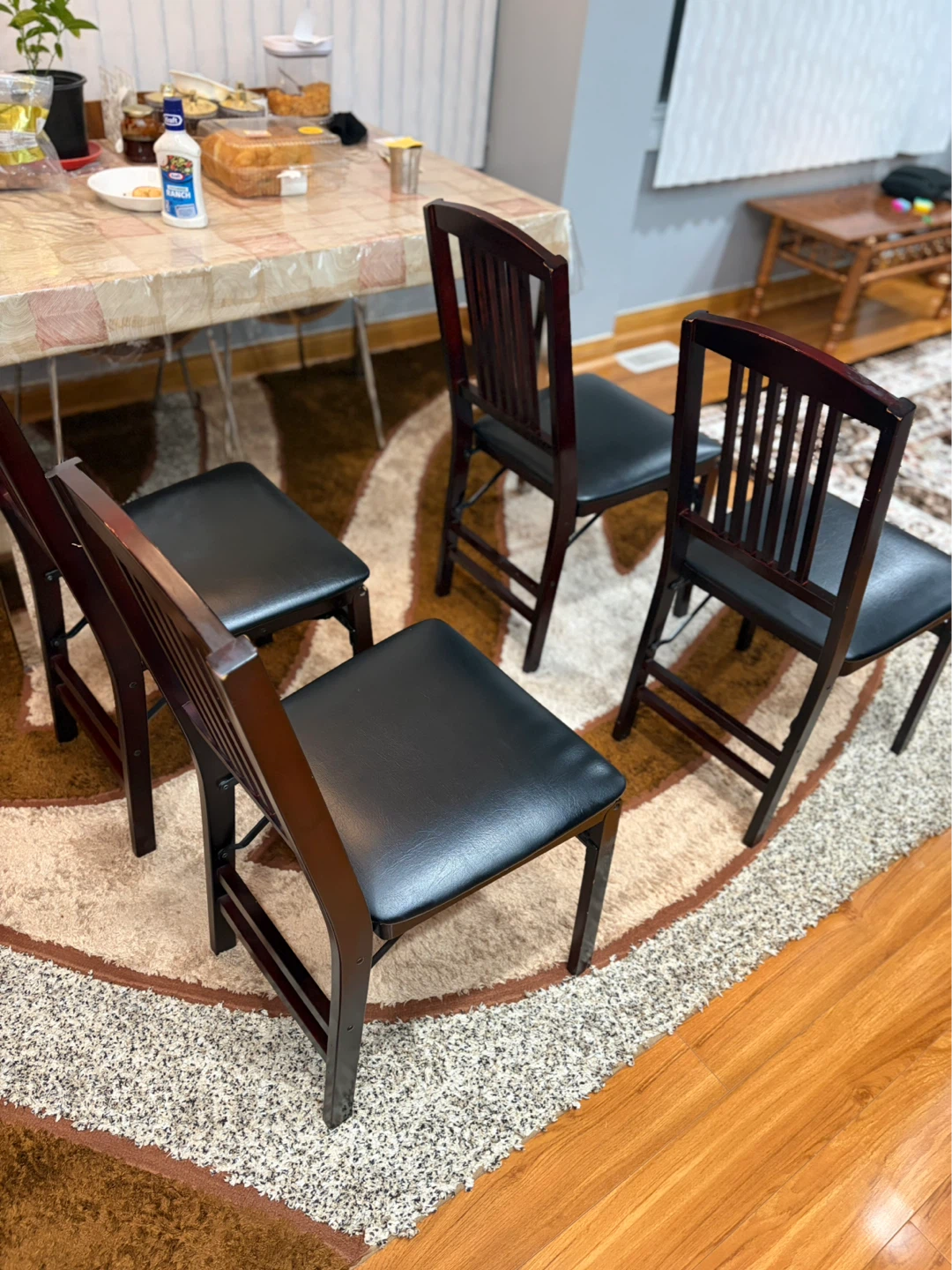 Set of 4 Black Dining Chairs with Padded Seats - photo 5
