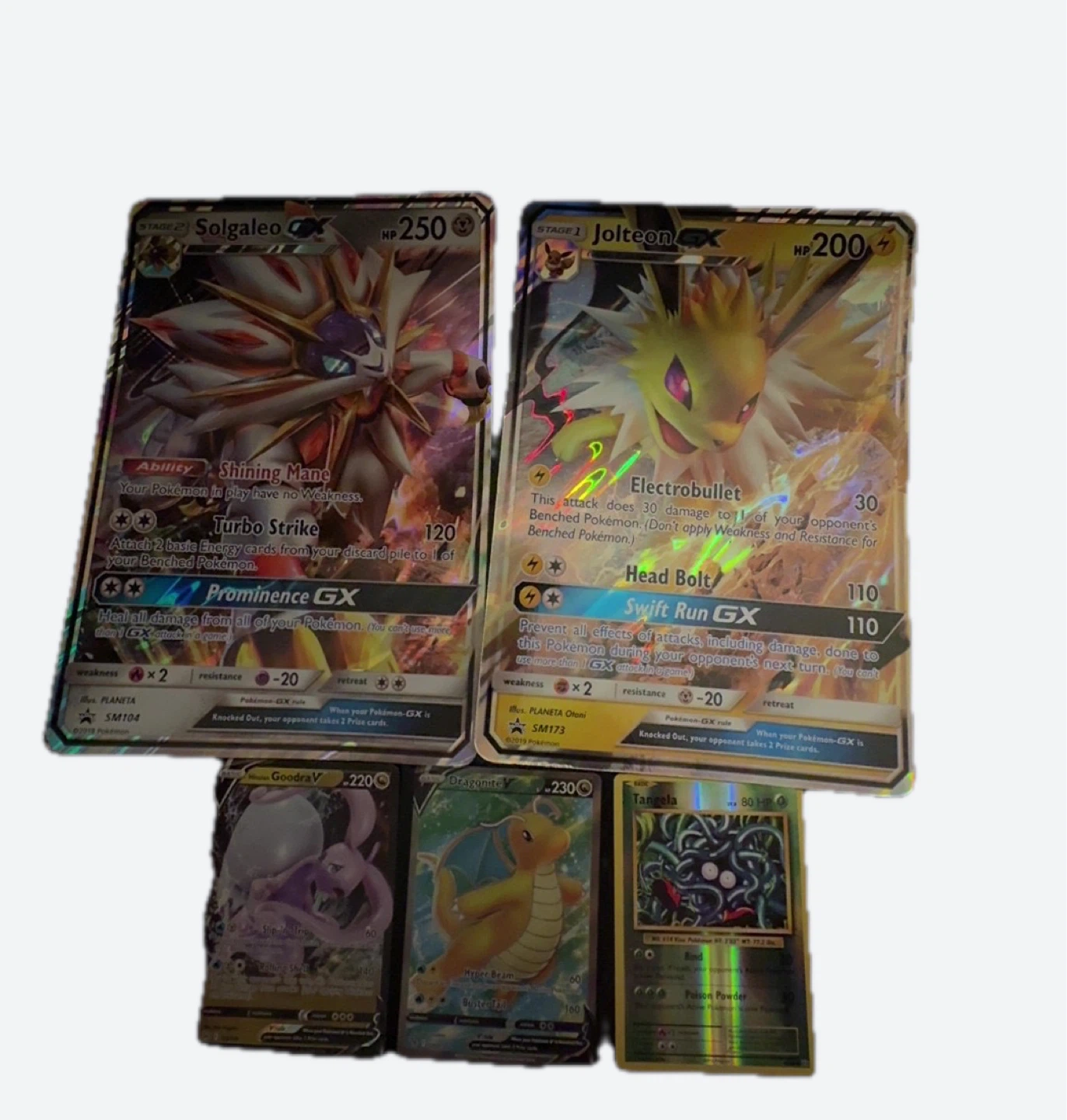 Pokemon- Solgaleo GX, Jolteon GX, Goodra V, Dragonite V, Tangela - photo 2