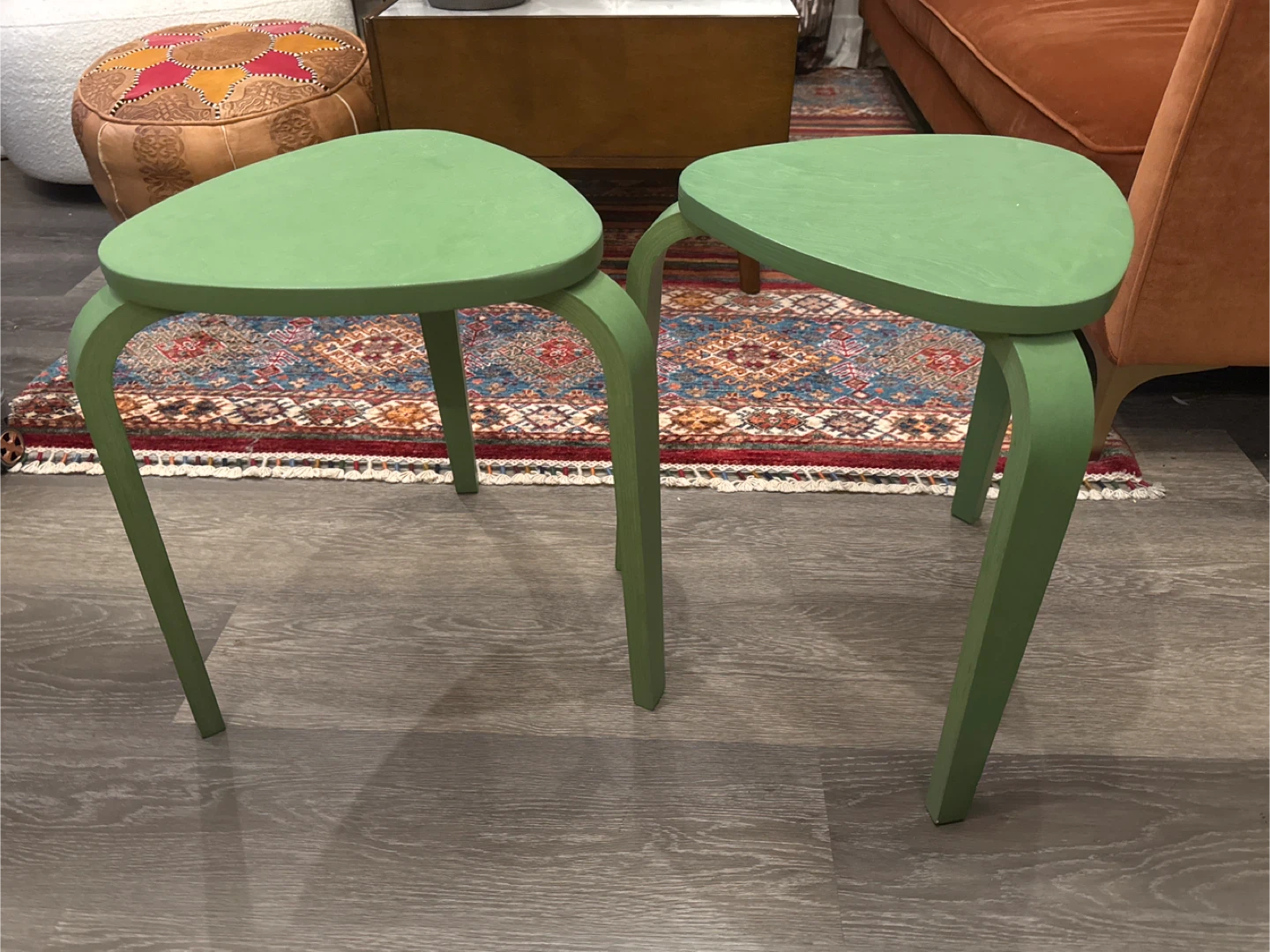 Pair of Green Stools